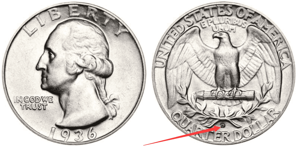 1936 D Washington quarter Value