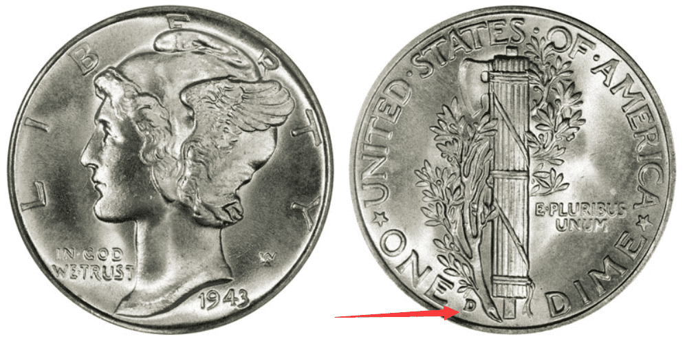 1943 D Mercury dime Value
