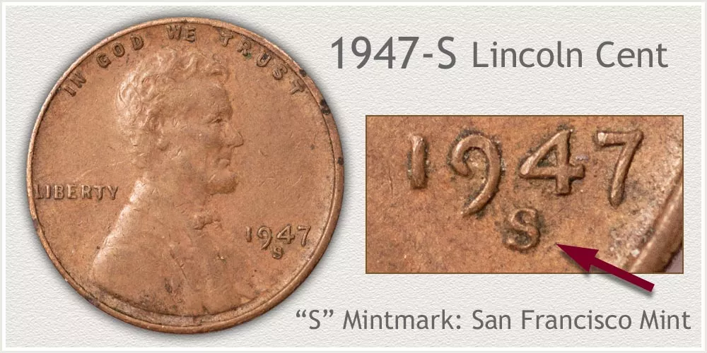 1947 S Wheat Penny Value