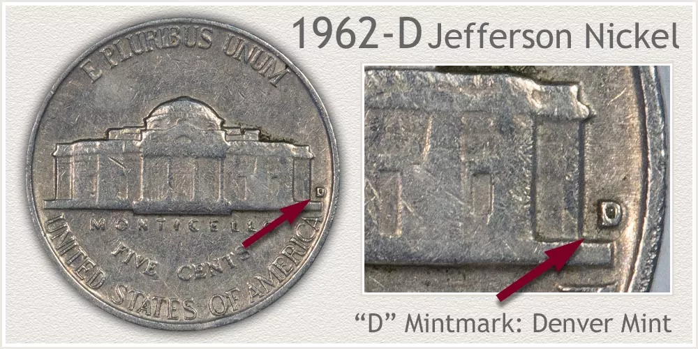 1962 D Jefferson nickel Value