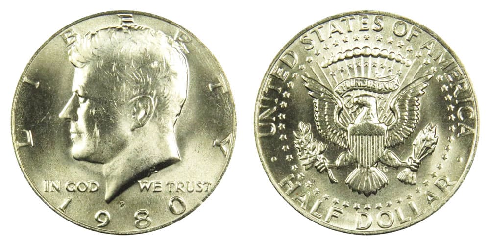 1980 P Kennedy half dollars
