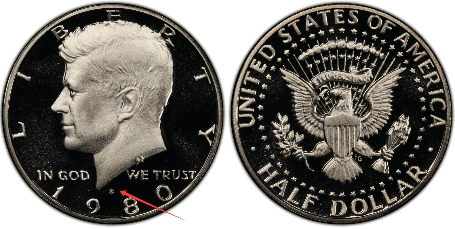 1980 S Kennedy half dollar Value (proof)