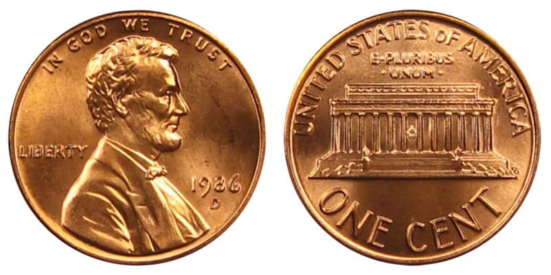 1986 D Memorial (Lincoln) penny Value