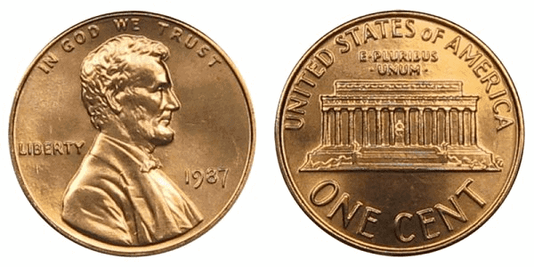 1987 No Mint mark penny Value