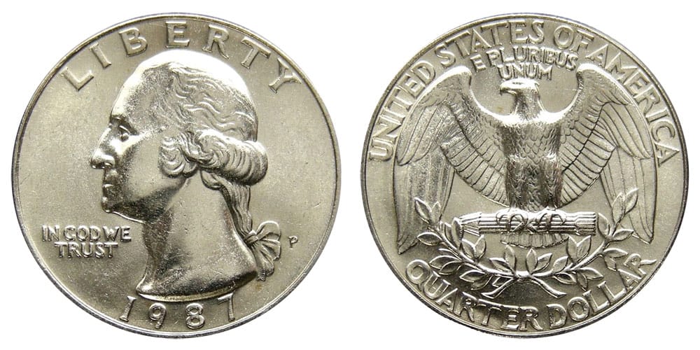 1987 P Washington quarter Value