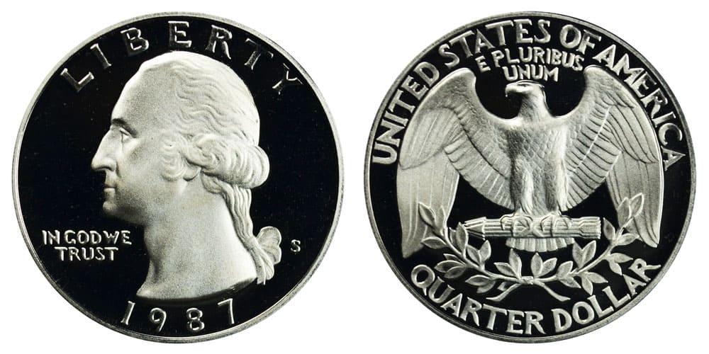 1987 S Washington quarter Value