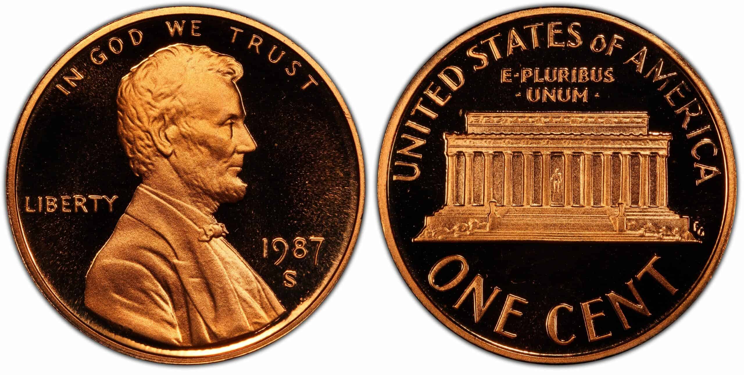 1987 S proof penny Value