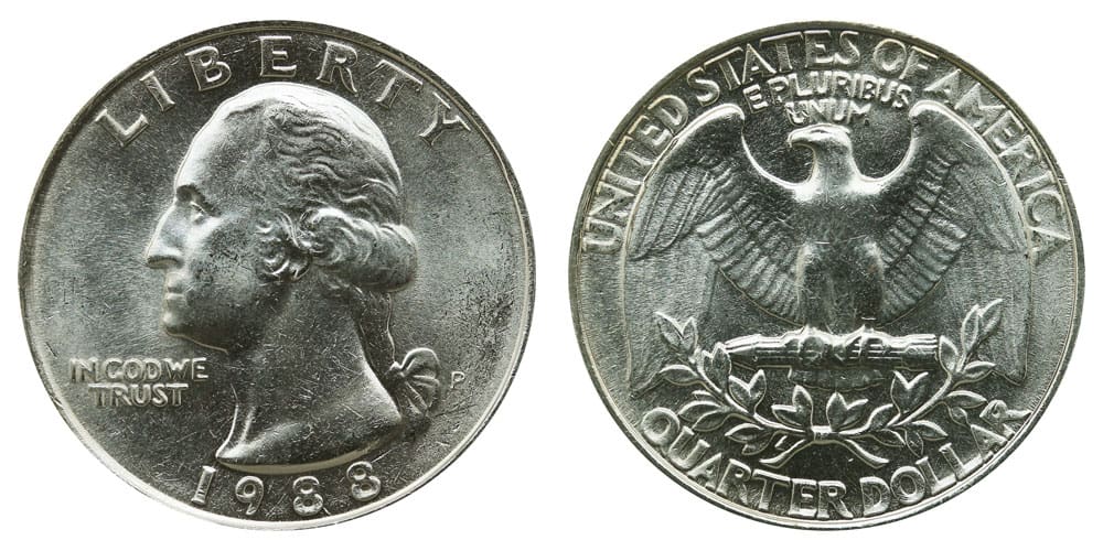 1990 P Washington quarter Value