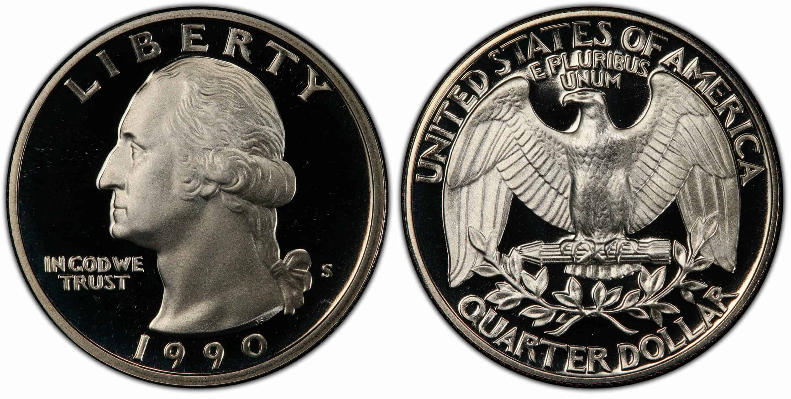 1990 S proof Washington quarter Value