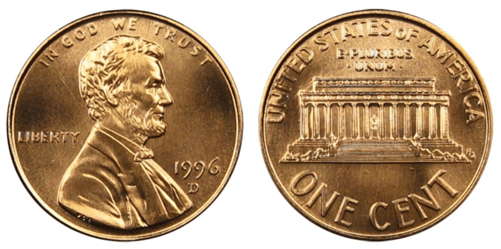 1996 D Lincoln penny Value