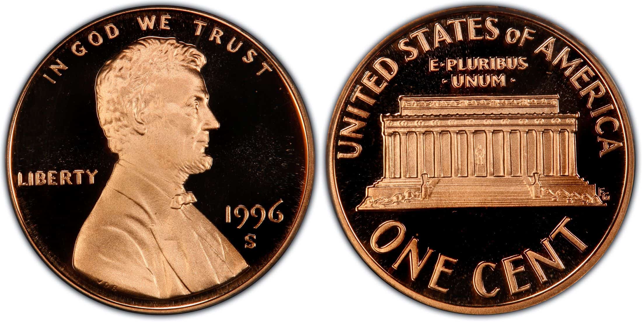 1996 S proof Lincoln penny value