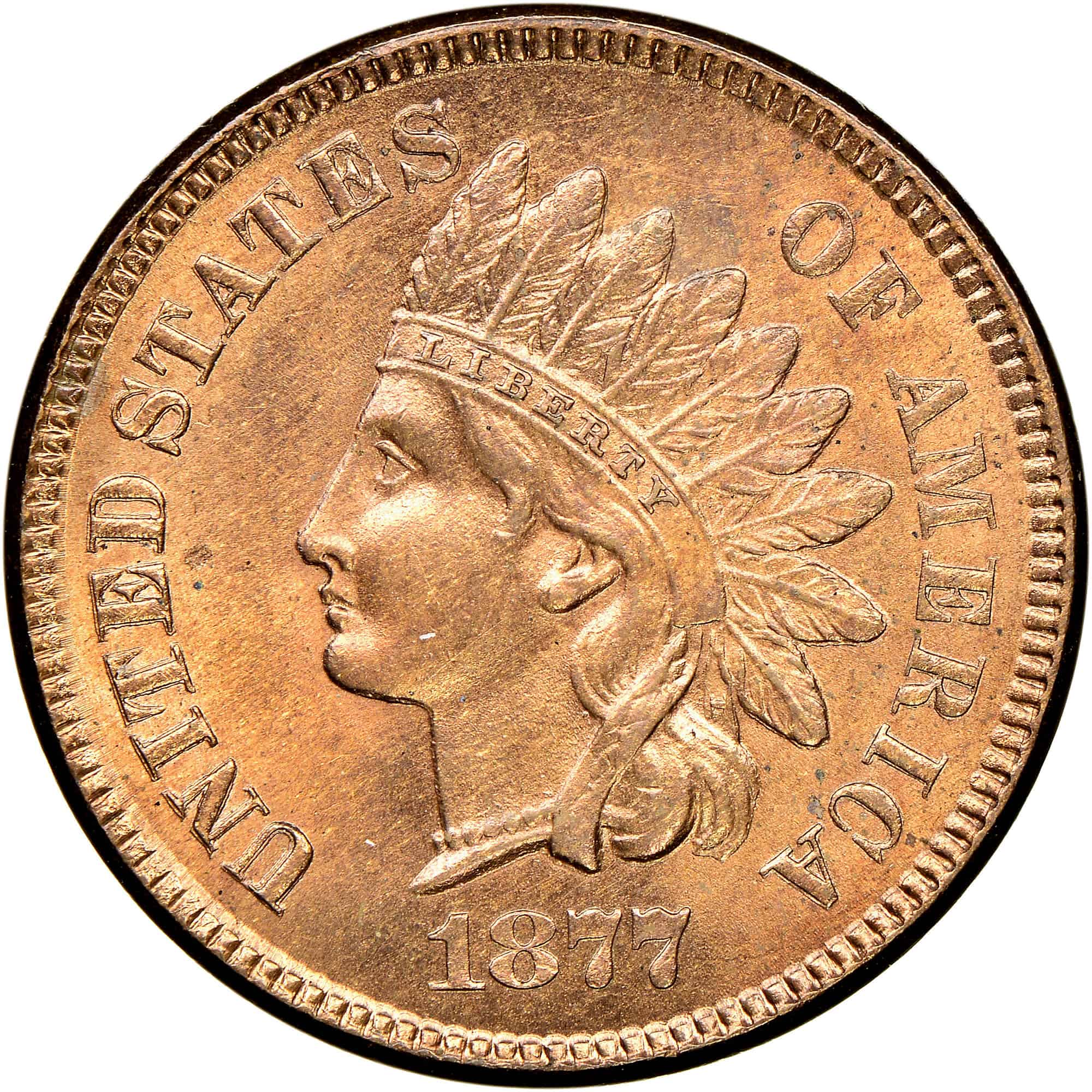 The Obverse of the 1877 Indian Head Penny