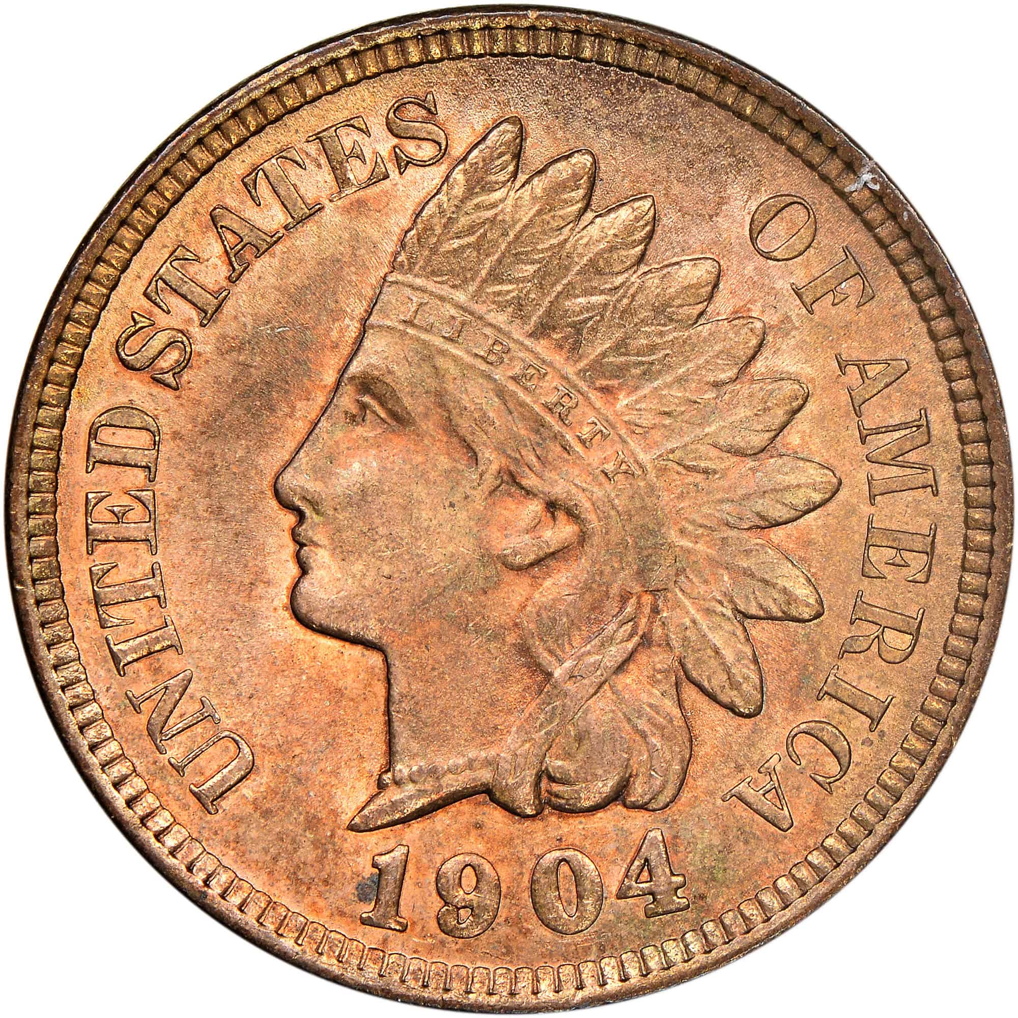 The Obverse of the 1904 Indian Head Penny