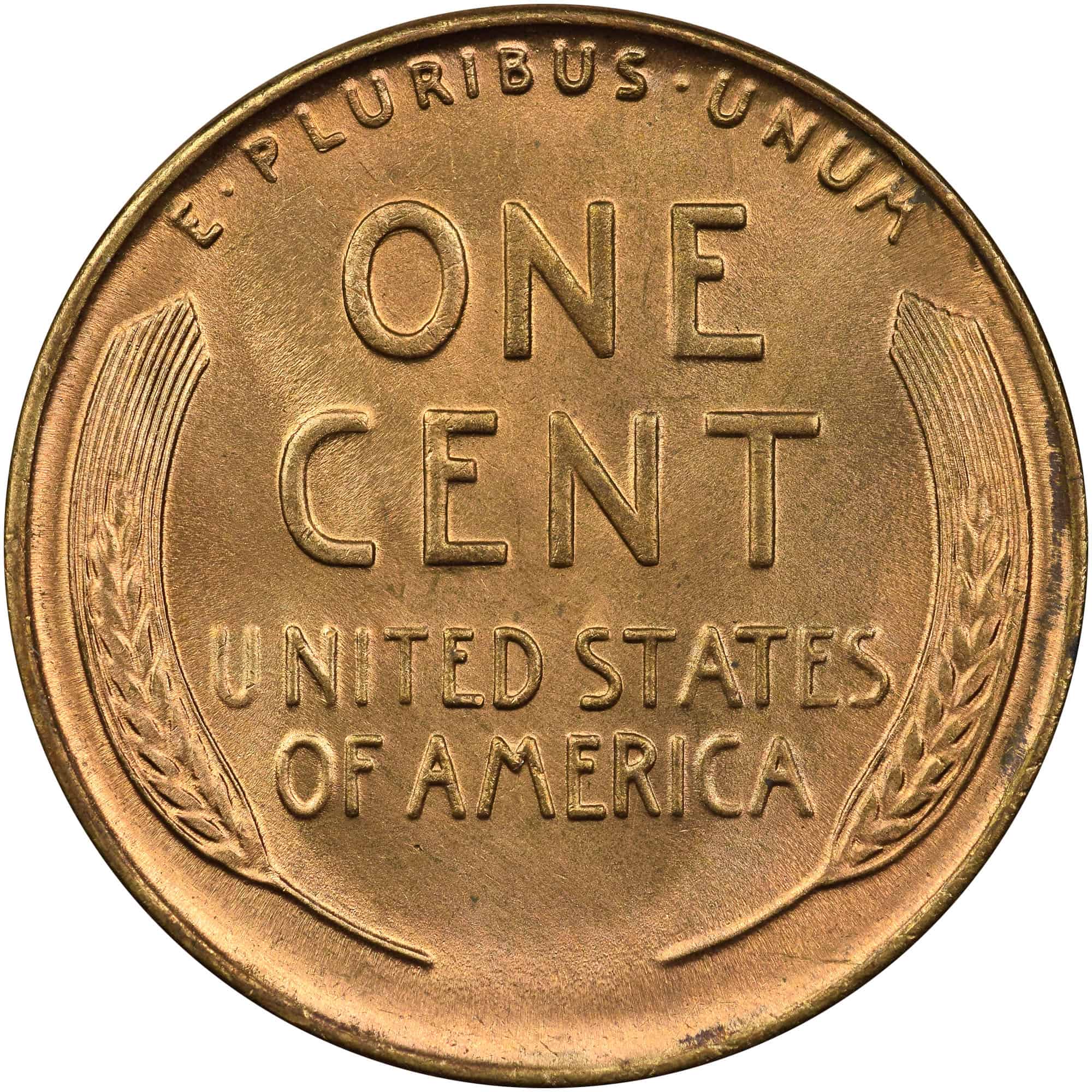 The reverse of the 1938 Lincoln cent