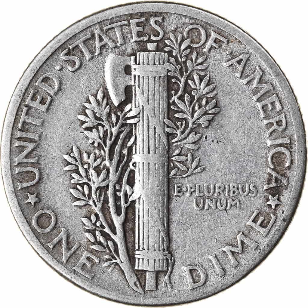 The reverse of the 1939 Dime