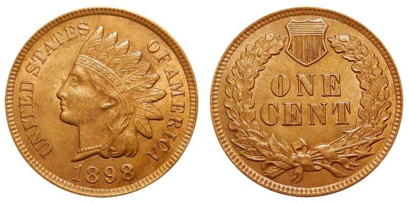1898 No Mint mark Indian Head penny Value