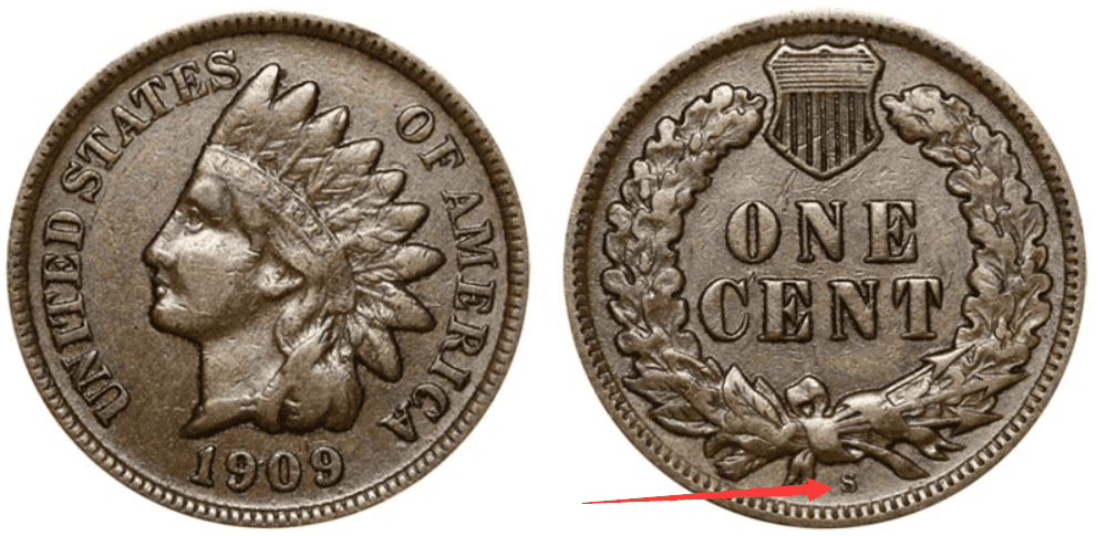 1909 S Indian Head penny Value