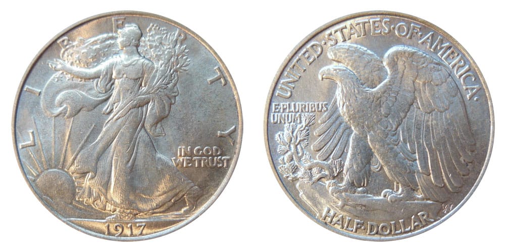 1917 No Mint mark Walking Liberty half-dollar Value