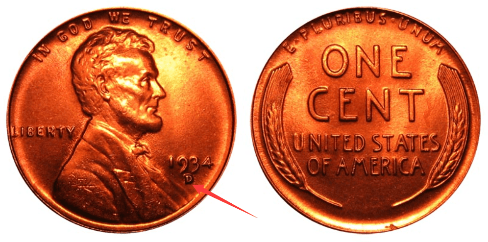 1934 D Lincoln penny Value