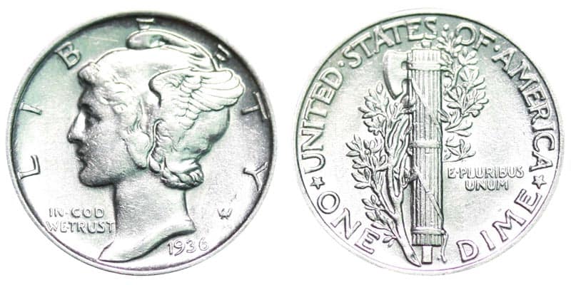 1936 (P) No Mint Mark Dime Value