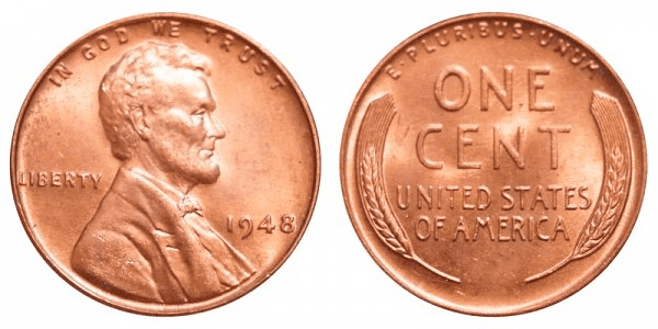 1948 No-mint mark Wheat Penny  Value