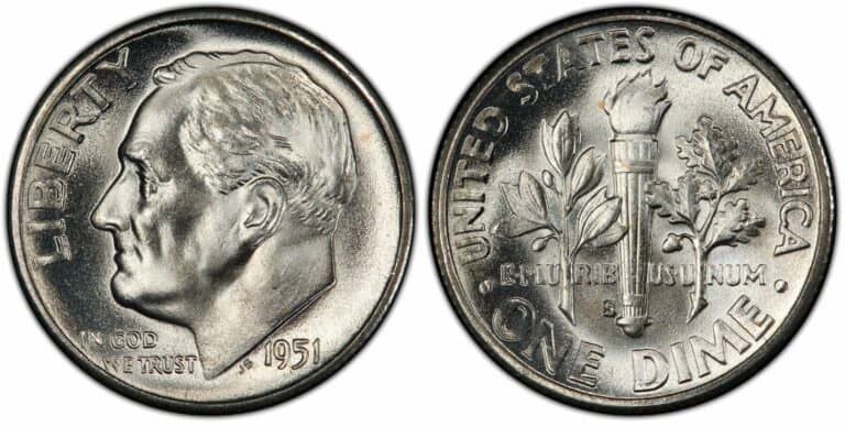 1951 Dime Value (Rare Errors, “D”, S & No Mint Marks)