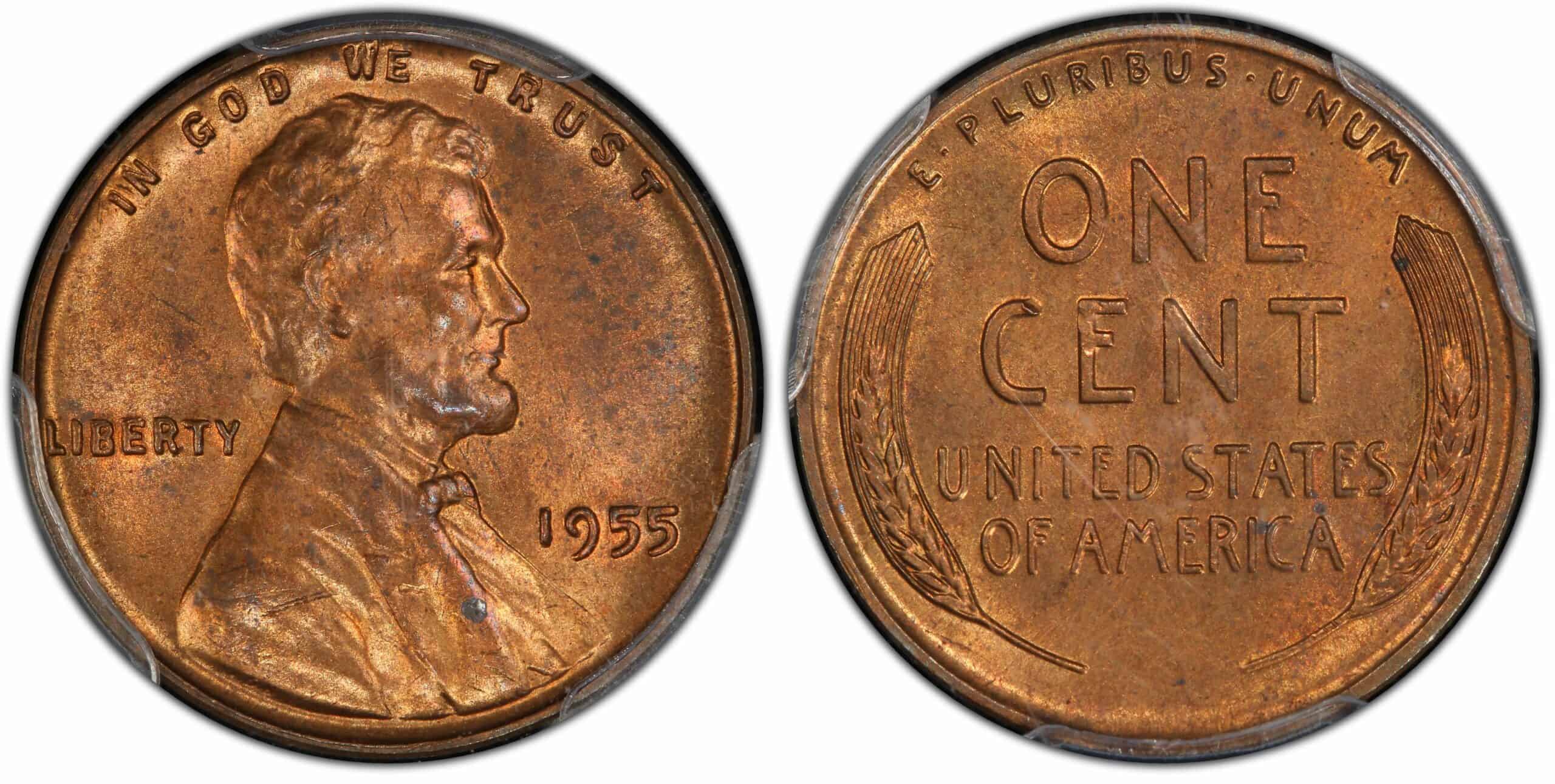 1955 (P) Double Die Penny FS-102 Error
