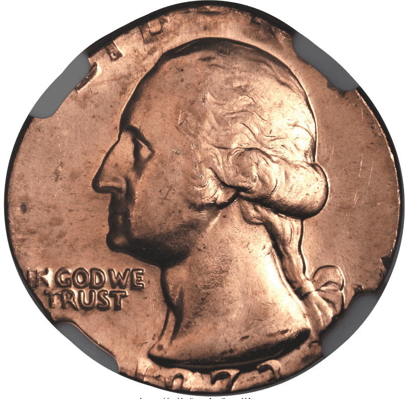 1963-D Quarter Struck on a Penny Planchet