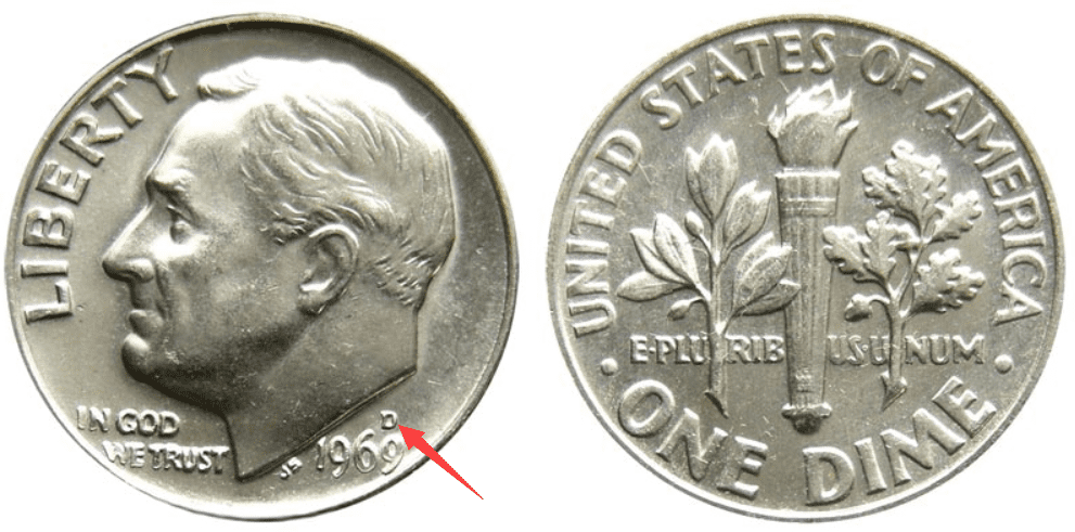 1969 D Roosevelt dime Value