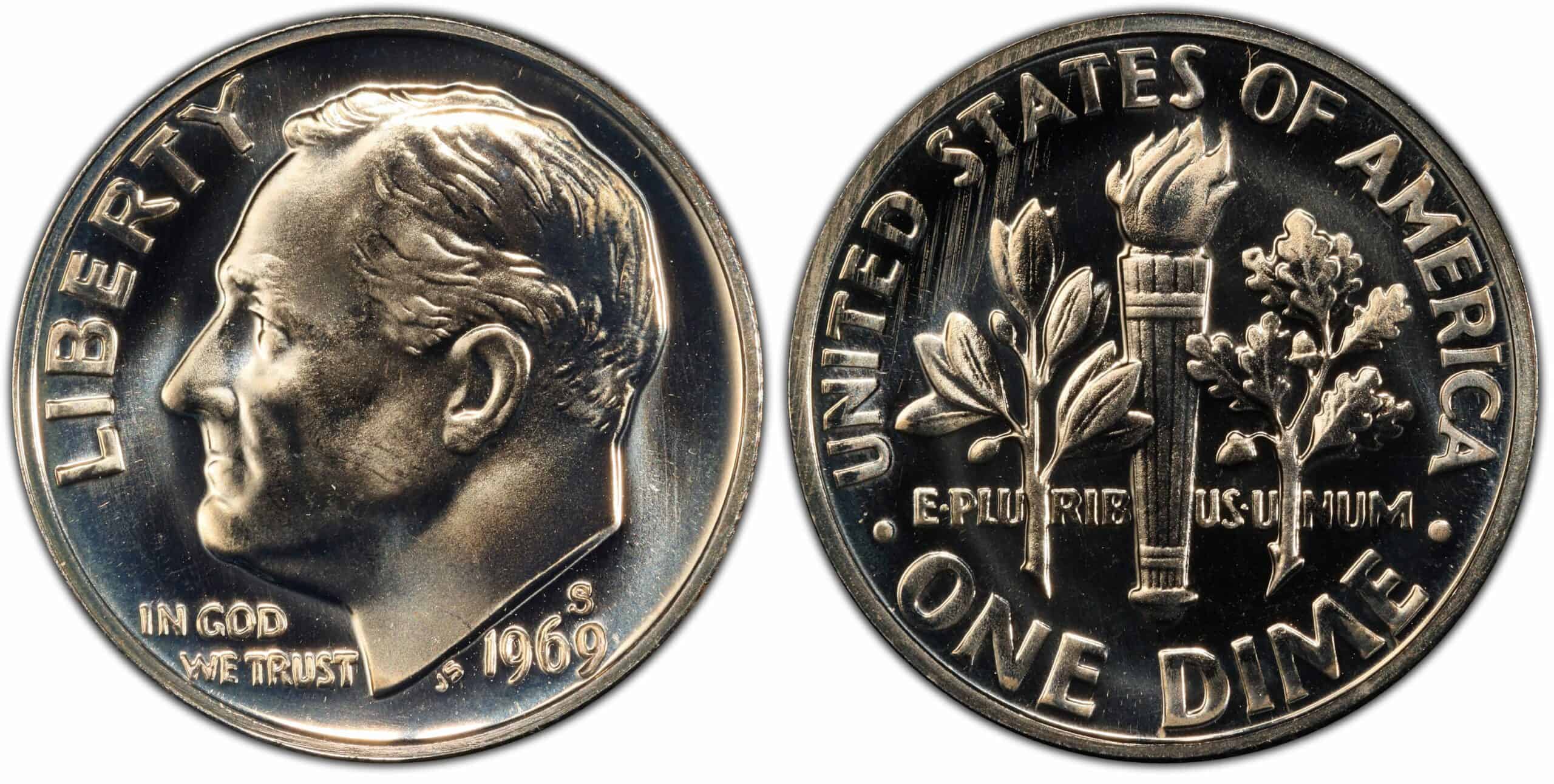 1969 S Roosevelt dime (proof) Value