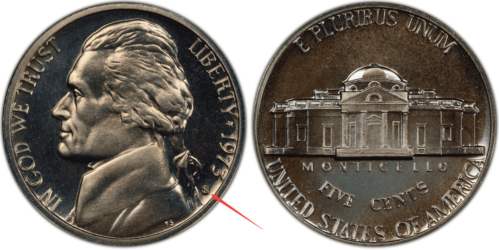 1973 S Jefferson proof nickel Value