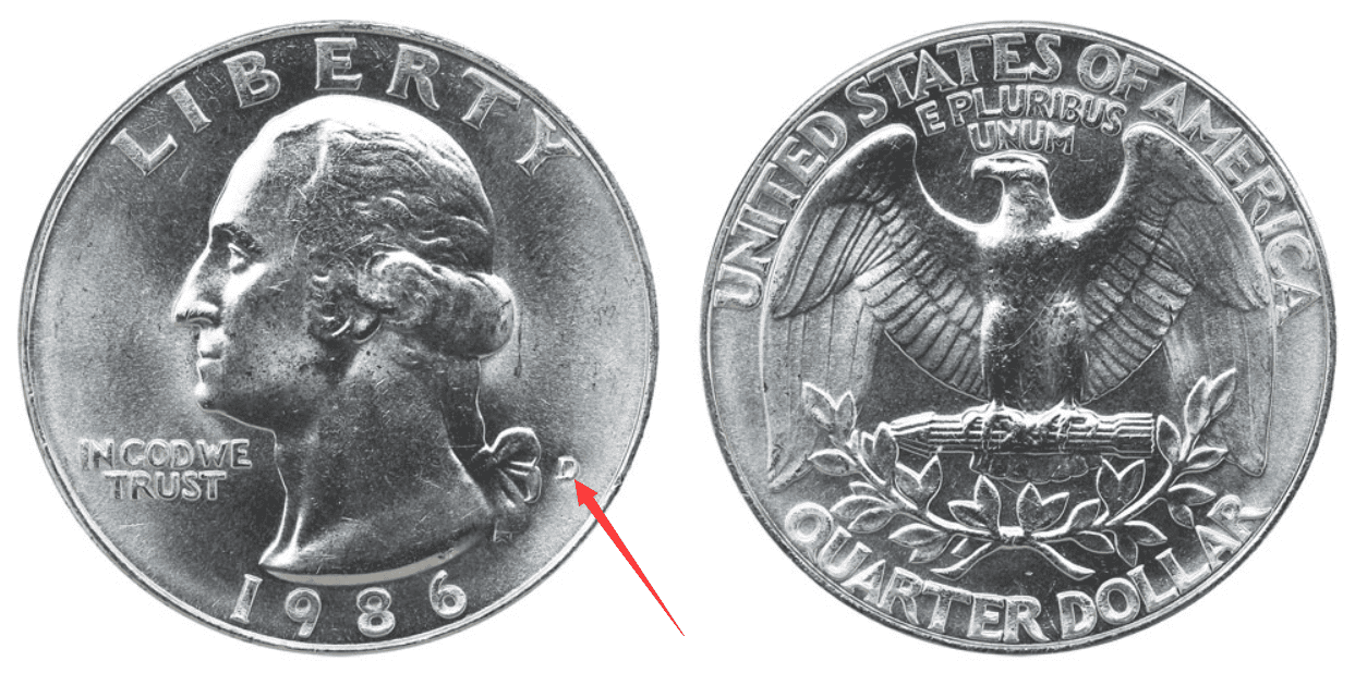 1986 D Washington quarter Value