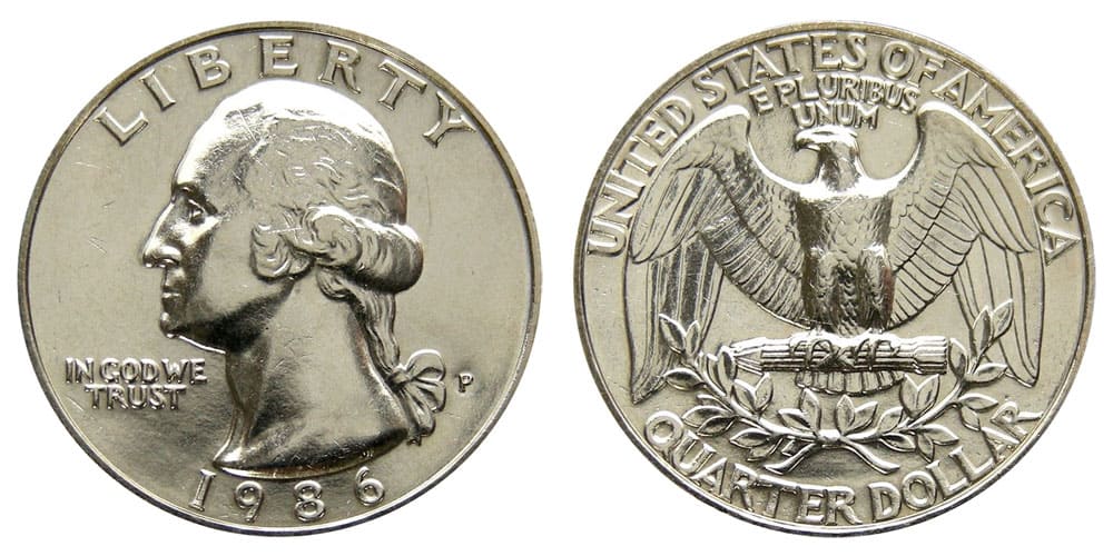 1986 P Washington quarter Value