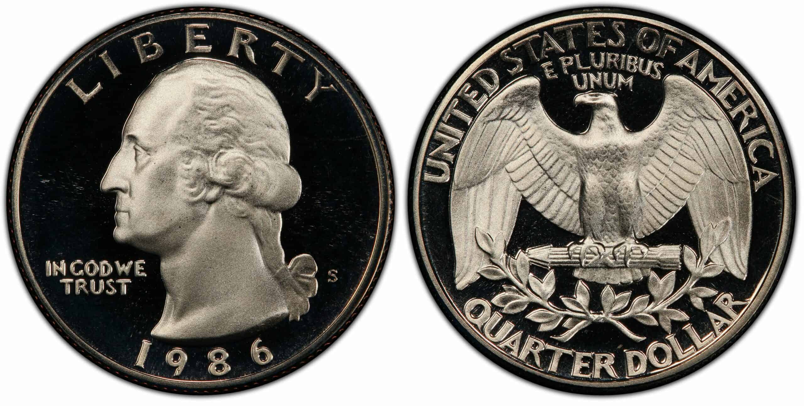 1986 S Washington quarter proof Value