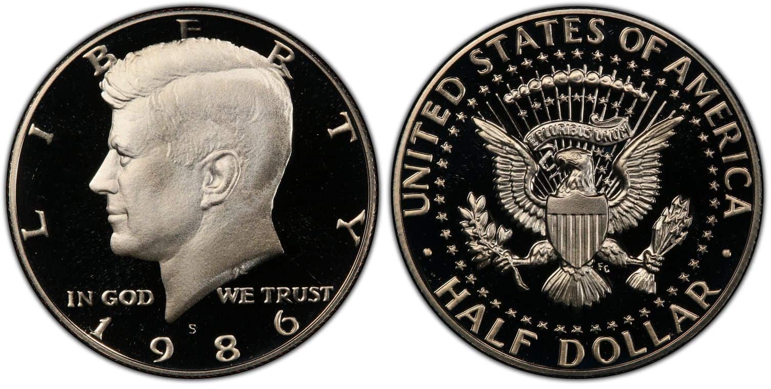 1986 S proof Kennedy half-dollar Value