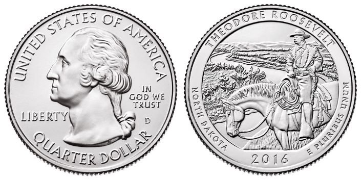 2016 Theodore Roosevelt quarter Value