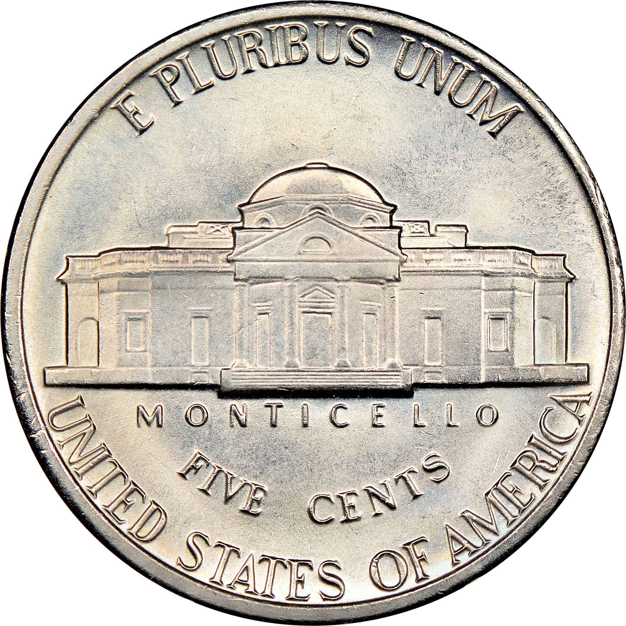 The reverse of the 1979 Jefferson nickel