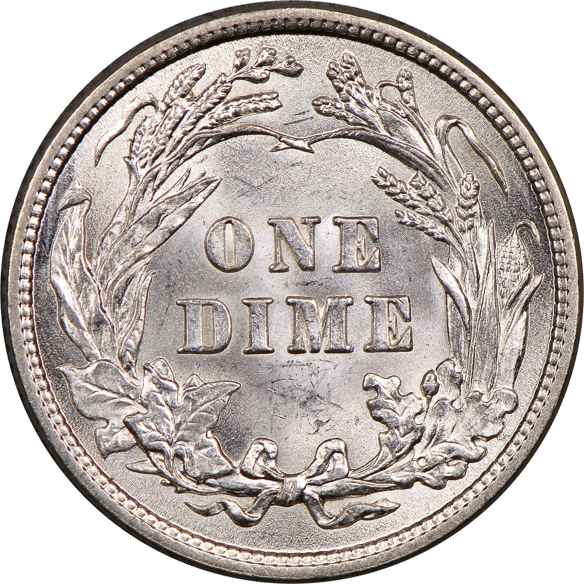 reverse of the 1916 Barber dime