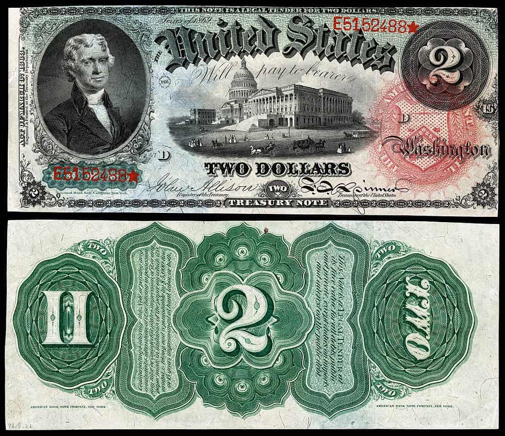 1869 $2 United States Note