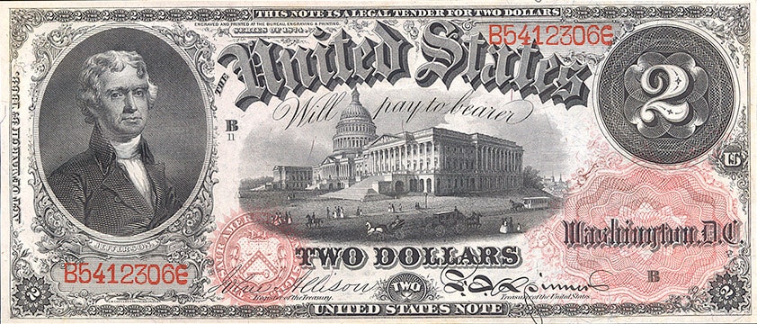 1874 $2 United States Note