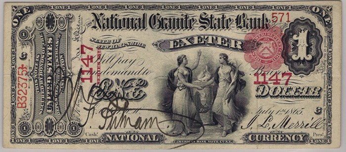 1875 $1 National Bank Note