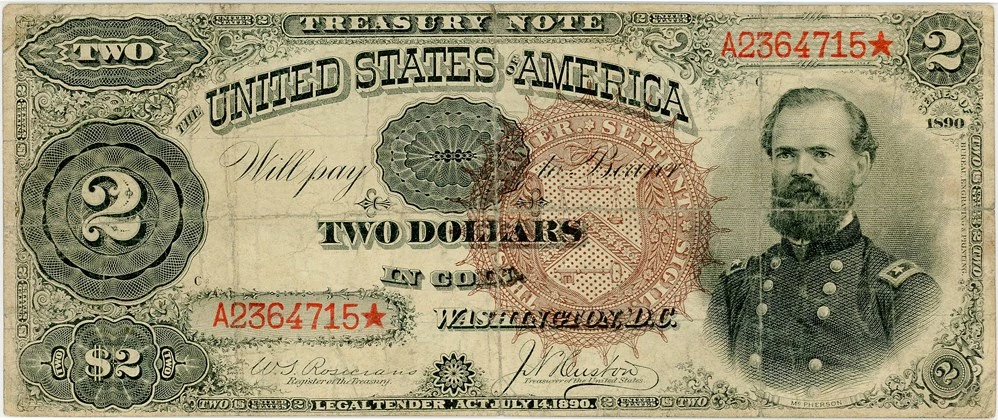 1890 $2 Treasury Note